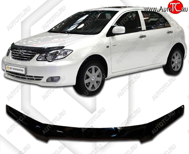 2 079 р. Дефлектор капота CA Plastic (черный)  BYD F3 (2005-2014) седан, хэтчбек (Classic черный, Без надписи)  с доставкой в г. Владивосток