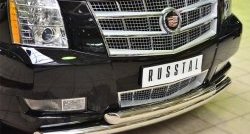 26 999 р. Защита переднего бампера (2 трубыØ76 мм, нержавейка) SLITKOFF Cadillac Escalade GMT926 джип 5 дв. короткая база (2006-2014)  с доставкой в г. Владивосток. Увеличить фотографию 2