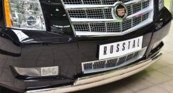 25 999 р. Защита переднего бампера (2 трубыØ75х42 мм, нержавейка) Russtal Cadillac Escalade GMT926 джип 5 дв. короткая база (2006-2014)  с доставкой в г. Владивосток. Увеличить фотографию 2