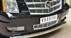 17 799 р. Одинарная защита переднего бампера диаметром 76 мм SLITKOFF  Cadillac Escalade  GMT926 джип 5 дв. (2006-2014) короткая база  с доставкой в г. Владивосток. Увеличить фотографию 3