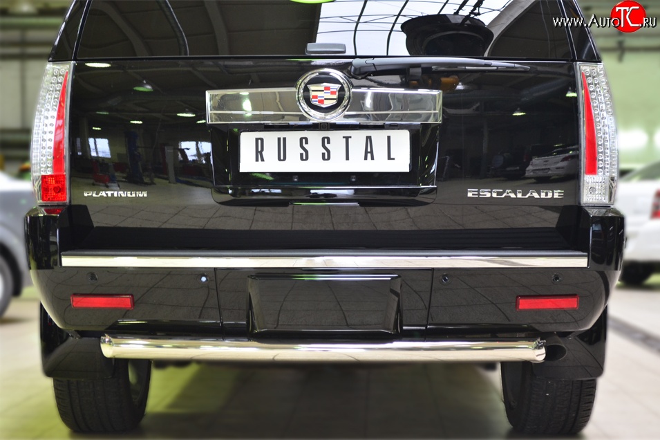 15 999 р. Защита заднего бампера (Ø76 мм, нержавейка) SLITKOFF  Cadillac Escalade  GMT926 джип 5 дв. (2006-2014) короткая база  с доставкой в г. Владивосток