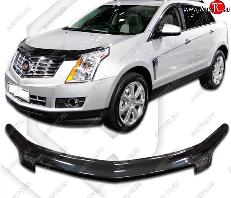 2 399 р. Дефлектор капота CA-Plastiс  Cadillac SRX (2010-2012) дорестайлинг (Classic черный, Без надписи)  с доставкой в г. Владивосток