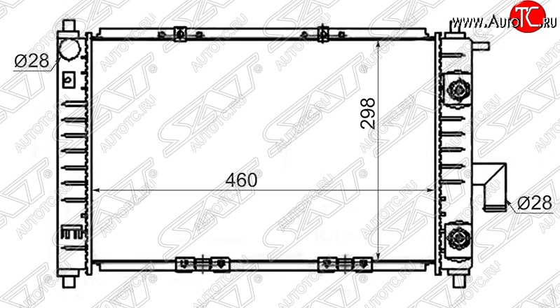 6 299 р. Радиатор двигателя SAT (пластинчатый)  Chery QQ6 (2006-2010), Daewoo Matiz ( M100,  M150) (1998-2016)  с доставкой в г. Владивосток