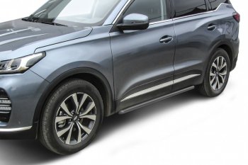 Защита порогов Slitkoff (Ø 42 мм). Chery Tiggo 7 PRO (2019-2024)