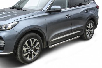 Защита порогов Slitkoff (Ø 76 мм, труба) Chery (Черри) Tiggo 7 PRO (Тиго) (2019-2025)