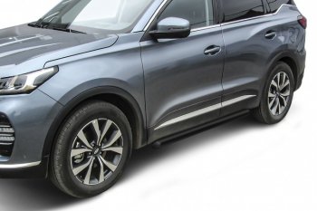 Защита порогов Slitkoff (Ø 76 мм, труба) Chery (Черри) Tiggo 7 PRO (Тиго) (2019-2025)