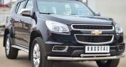 26 599 р. Защита переднего бампера (2 трубыØ63 и 42 мм, нержавейка) SLITKOFF Chevrolet Trailblazer GM800 дорестайлинг (2012-2016)  с доставкой в г. Владивосток. Увеличить фотографию 4