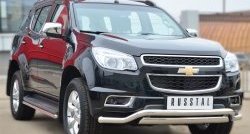 21 899 р. Защита переднего бампера (2 трубыØ76х42 и 63 мм, нержавейка) Russtal Chevrolet Trailblazer GM800 дорестайлинг (2012-2016)  с доставкой в г. Владивосток. Увеличить фотографию 3