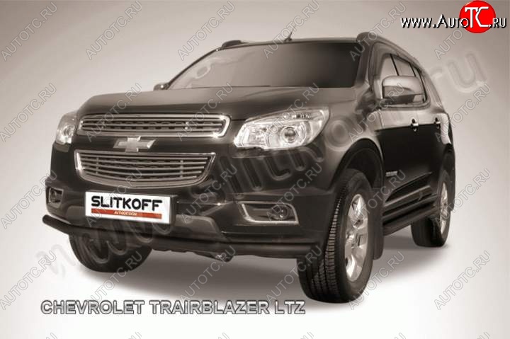 9 549 р. Защита переднего бампера d57 Slitkoff  Chevrolet Trailblazer  GM800 (2012-2016) дорестайлинг (Цвет: серебристый)  с доставкой в г. Владивосток