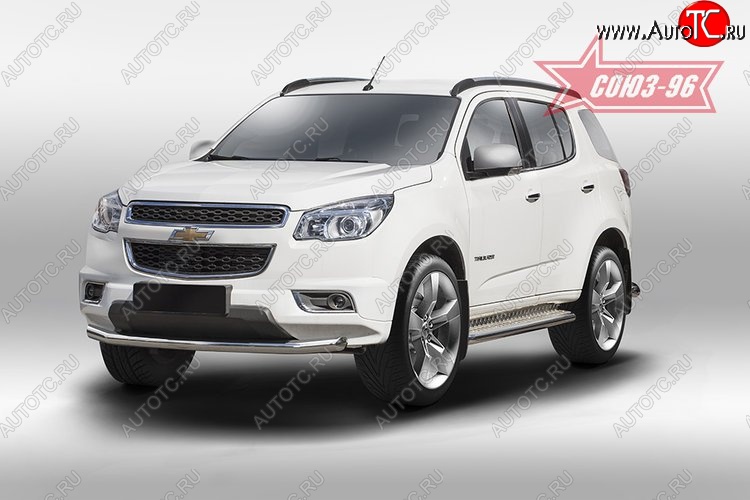 16 469 р. Защита переднего бампера одинарная Souz-96 (d60) Chevrolet Trailblazer GM800 дорестайлинг (2012-2016)  с доставкой в г. Владивосток