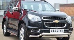 16 899 р. Защита порогов из круглой трубы диаметром 42 мм SLITKOFF  Chevrolet Trailblazer  GM800 (2012-2016) дорестайлинг  с доставкой в г. Владивосток. Увеличить фотографию 2