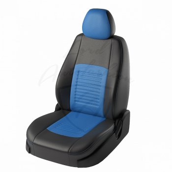 Чехлы для сидений Lord Autofashion Турин (экокожа) Chevrolet Aveo T200 седан (2003-2008)  (Чёрный, вставка синий)