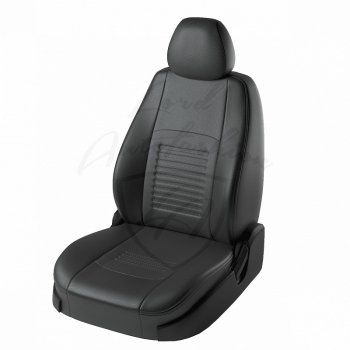 Чехлы для сидений Lord Autofashion Турин (экокожа) Chevrolet Aveo T200 седан (2003-2008)  (Чёрный, вставка чёрная)