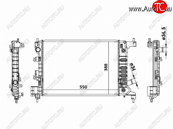 7 399 р. Радиатор двигателя SAT (пластинчатый, МКПП/АКПП) Chevrolet Aveo T300 хэтчбек (2011-2015)  с доставкой в г. Владивосток