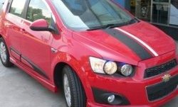 4 199 р. Пороги накладки CT  Chevrolet Aveo  T300 (2011-2015) хэтчбек (Неокрашенные)  с доставкой в г. Владивосток. Увеличить фотографию 1