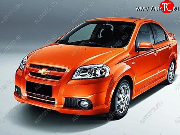 4 499 р. Накладка на передний бампер CT Chevrolet Aveo T250 седан рестайлинг (2006-2011) (Неокрашенная)  с доставкой в г. Владивосток