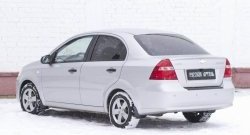 1 129 р. Защитная накладка на задний бампер RA  Chevrolet Aveo  T250 (2006-2011) седан рестайлинг  с доставкой в г. Владивосток. Увеличить фотографию 2