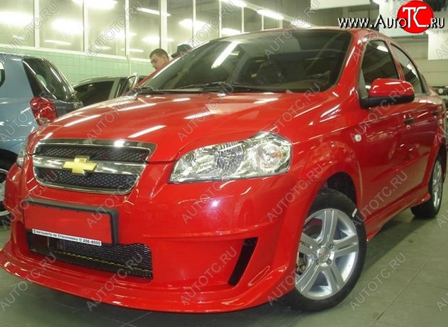 7 199 р. Передний бампер CT Chevrolet Aveo T250 седан рестайлинг (2006-2011) (Неокрашенный)  с доставкой в г. Владивосток