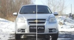 1 039 р. Защитная сетка решетки переднего бампера RA  Chevrolet Aveo  T250 (2006-2011) седан рестайлинг  с доставкой в г. Владивосток. Увеличить фотографию 2