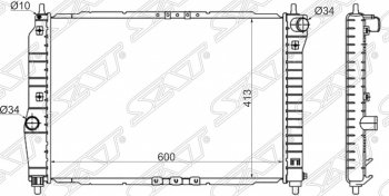 3 589 р. Радиатор двигателя SAT (трубчатый, 1.4, МКПП)  Chevrolet Aveo  T200 (2002-2008), Daewoo Kalos (2002-2008)  с доставкой в г. Владивосток. Увеличить фотографию 1