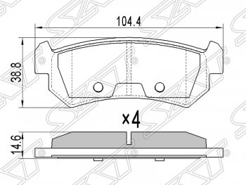 Колодки тормозные SAT (задние) Chevrolet (Шевролет) Lacetti (Лачетти) ( седан,  универсал,  хэтчбек) (2002-2013) седан, универсал, хэтчбек