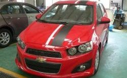 3 699 р. Накладка на передний бампер CT Chevrolet Aveo T300 седан (2011-2015) (Неокрашенная)  с доставкой в г. Владивосток. Увеличить фотографию 2