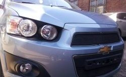 1 469 р. Сетка в решетку радиатора Russtal  Chevrolet Aveo  T300 (2011-2015) седан, хэтчбек (черная)  с доставкой в г. Владивосток. Увеличить фотографию 4