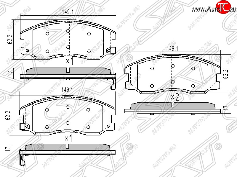 1 689 р. Колодки тормозные SAT (передние)  Chevrolet Captiva (2006-2011), Opel Antara (2006-2010)  с доставкой в г. Владивосток