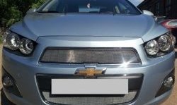 3 199 р. Сетка на бампер Russtal (хром)  Chevrolet Captiva (2013-2016) 2-ой рестайлинг  с доставкой в г. Владивосток. Увеличить фотографию 2