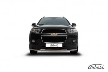 14 363 р. Защита переднего бампера Arbori (нержавейка, 2 трубы d57 и 42 mm). Chevrolet Captiva 2-ой рестайлинг (2013-2016)  с доставкой в г. Владивосток. Увеличить фотографию 2