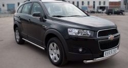 20 099 р. Защита переднего бампера (2 трубыØ63 и 42 мм, нержавейка) SLITKOFF  Chevrolet Captiva (2006-2011)  дорестайлинг  с доставкой в г. Владивосток. Увеличить фотографию 4