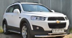 18 399 р. Защита переднего бампера (2 трубыØ63 и 42 мм, нержавейка) SLITKOFF  Chevrolet Captiva (2013-2016) 2-ой рестайлинг  с доставкой в г. Владивосток. Увеличить фотографию 4