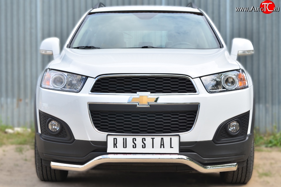 16 999 р. Защита переднего бампера (Ø63 мм волна, нержавейка) SLITKOFF Chevrolet Captiva 2-ой рестайлинг (2013-2016)  с доставкой в г. Владивосток