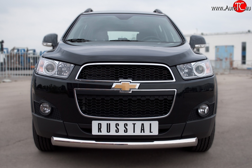 16 999 р. Одинарная защита переднего бампера диаметром 76 мм SLITKOFF  Chevrolet Captiva (2011-2013) 1-ый рестайлинг  с доставкой в г. Владивосток