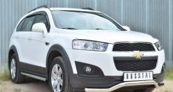 13 849 р. Защита порогов из круглой трубы диаметром 63 мм (рестайлинг) Russtal Chevrolet Captiva 2-ой рестайлинг (2013-2016) (Защита порогов с со скосами на торцах (вариант 1))  с доставкой в г. Владивосток. Увеличить фотографию 4