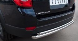 15 349 р. Защита заднего бампера (Ø63 и 42 мм, нержавейка) SLITKOFF Chevrolet Captiva 1-ый рестайлинг (2011-2013)  с доставкой в г. Владивосток. Увеличить фотографию 2