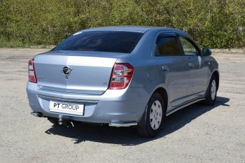 9 549 р. Защита заднего бампера Petroil Tuning (уголки Ø51)  Chevrolet Cobalt (2019-2023) седан 2-ой рестайлинг (Нержавейка)  с доставкой в г. Владивосток. Увеличить фотографию 3