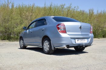 9 549 р. Защита заднего бампера Petroil Tuning (уголки Ø51)  Chevrolet Cobalt (2019-2023) седан 2-ой рестайлинг (Нержавейка)  с доставкой в г. Владивосток. Увеличить фотографию 5