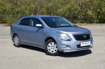 14 399 р. Защита порогов Petroil Tuning (Ø38 мм)  Chevrolet Cobalt (2019-2023) седан 2-ой рестайлинг (Нержавейка)  с доставкой в г. Владивосток. Увеличить фотографию 2