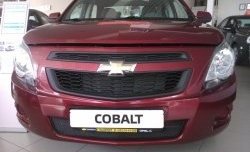 2 089 р. Нижняя сетка на бампер Russtal (черная) Chevrolet Cobalt седан дорестайлинг (2011-2016)  с доставкой в г. Владивосток. Увеличить фотографию 7