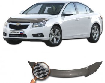 Дефлектор капота CA-Plastiс Chevrolet (Шевролет) Cruze (Круз) ( J300,  D2LC) (2009-2018) J300, D2LC седан дорестайлинг, седан рестайлинг, седан дорестайлинг