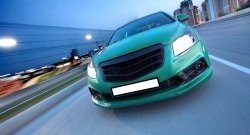 3 529 р. Радиаторная решётка (дорестайлинг) Sport v2 Chevrolet Cruze J300 седан рестайлинг (2012-2015) (Неокрашенная)  с доставкой в г. Владивосток. Увеличить фотографию 4