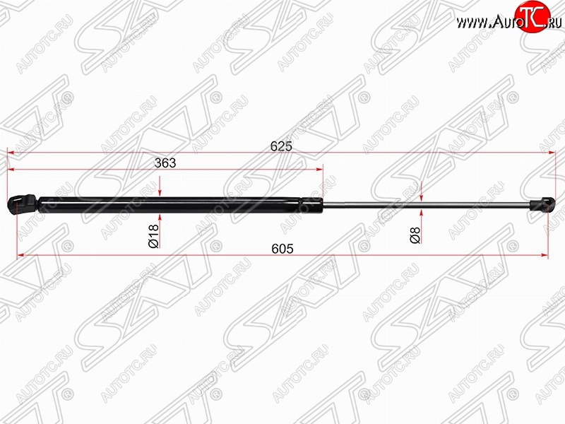 659 р. Газовый упор крышки багажника SAT  Chevrolet Cruze  J305 (2009-2012) хэтчбек дорестайлинг  с доставкой в г. Владивосток