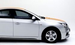 3 999 р. Накладка на передний бампер Extrime Chevrolet Cruze J305 хэтчбек дорестайлинг (2009-2012) (Неокрашенная)  с доставкой в г. Владивосток. Увеличить фотографию 2