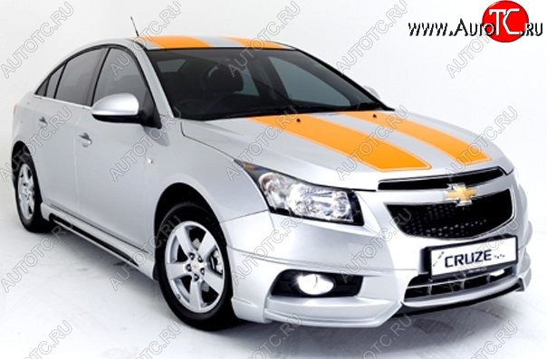 3 999 р. Накладка на передний бампер Extrime Chevrolet Cruze J300 седан дорестайлинг (2009-2012) (Неокрашенная)  с доставкой в г. Владивосток