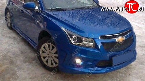 6 999 р. Передний бампер Sport Chevrolet Cruze J300 седан дорестайлинг (2009-2012) (Неокрашенный)  с доставкой в г. Владивосток