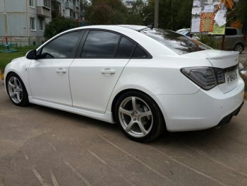 4 099 р. Пороги накладки пластиковые CT Chevrolet Cruze J305 хэтчбек рестайлинг (2012-2015) (Неокрашенные)  с доставкой в г. Владивосток. Увеличить фотографию 2