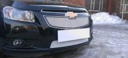 1 559 р. Нижняя сетка на бампер Russtal (хром)  Chevrolet Cruze ( J300,  J305) (2009-2015) седан дорестайлинг, хэтчбек дорестайлинг, седан рестайлинг, хэтчбек рестайлинг  с доставкой в г. Владивосток. Увеличить фотографию 2