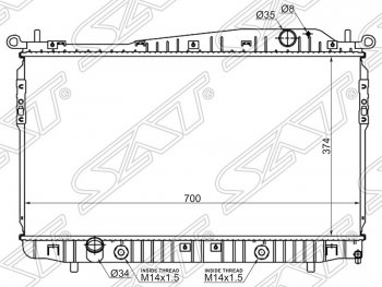 9 849 р. Радиатор двигателя SAT (пластинчатый, 1.8/2.0/2.5, АКПП/МКПП)  Chevrolet Epica  V250 - Evanda  с доставкой в г. Владивосток. Увеличить фотографию 1