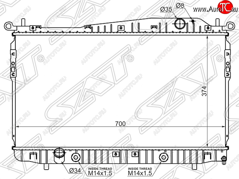 9 849 р. Радиатор двигателя SAT (пластинчатый, 1.8/2.0/2.5, АКПП/МКПП)  Chevrolet Epica  V250 - Evanda  с доставкой в г. Владивосток